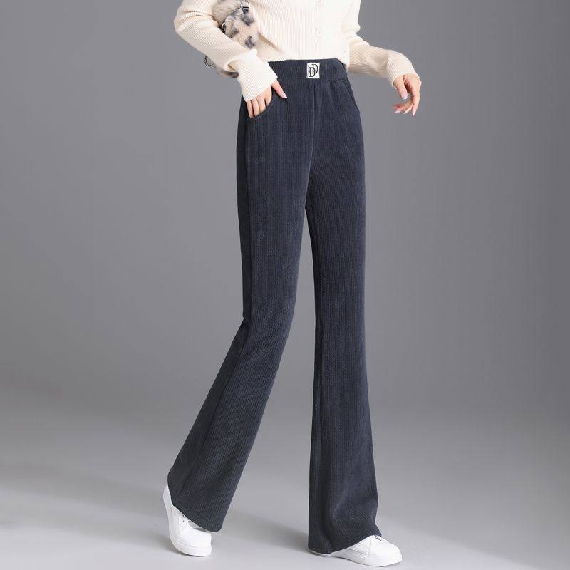 中老年妈妈装雪尼尔休闲裤子女秋冬款高腰微喇直筒裤加厚保暖女裤,淘宝优惠券,粉丝福利购,淘宝优惠卷