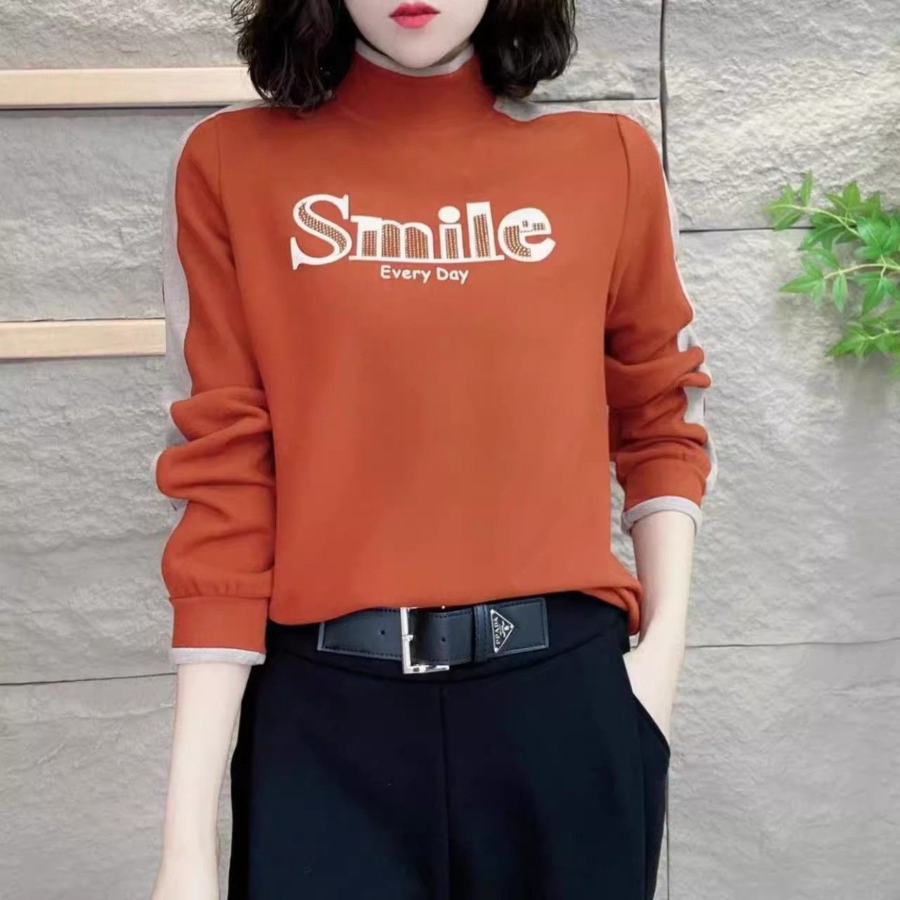 秋冬新款德绒长袖T恤女洋气妈妈装半高领气质显瘦加绒保暖打底衫,淘宝优惠券,粉丝福利购,淘宝优惠卷