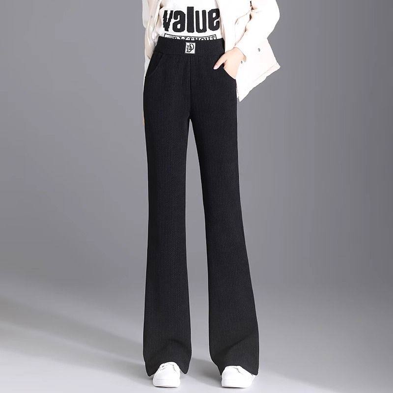 中老年妈妈装雪尼尔休闲裤子女秋冬款高腰微喇直筒裤加厚保暖女裤,淘宝优惠券,粉丝福利购,淘宝优惠卷