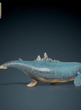 速发铜大鱼摆件客厅饰品鲸鱼创意工艺品家洋海居摆设礼品