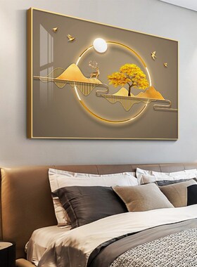 速发卧版装饰画主卧床头背景墙室画宾馆酒店画轻奢房间壁画横挂画