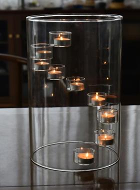 厂家直销欧式特大号玻璃烛台烛光晚餐装饰摆件创意烛台蜡烛家用