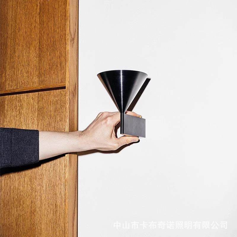 意式极简卧室床头壁灯新款圆锥几何简约设计师高级感背景墙过道灯,淘宝优惠券,粉丝福利购,淘宝优惠卷