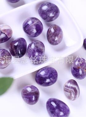 一斤天然紫水晶滚石amethyst香薰石鱼缸盆栽造景装饰儿童淘矿
