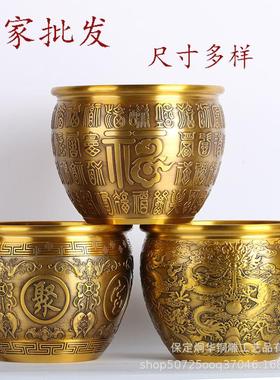 直供黄缸铜摆件401大小铜缸做仿古龙缸“旧聚宝盆”百福缸