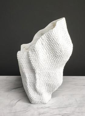 花瓶摆件客厅插花北欧艺术创意轻奢落地餐桌软装饰品异形黑色花器