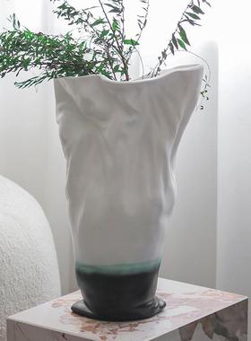 现代新中式水墨渐变花器样板间餐桌插花花瓶摆件简约软装家居摆设