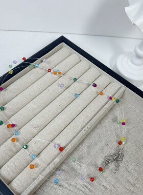 春日多巴胺彩色多层串珠项链女小众设计简约气质颈链高级感锁骨链