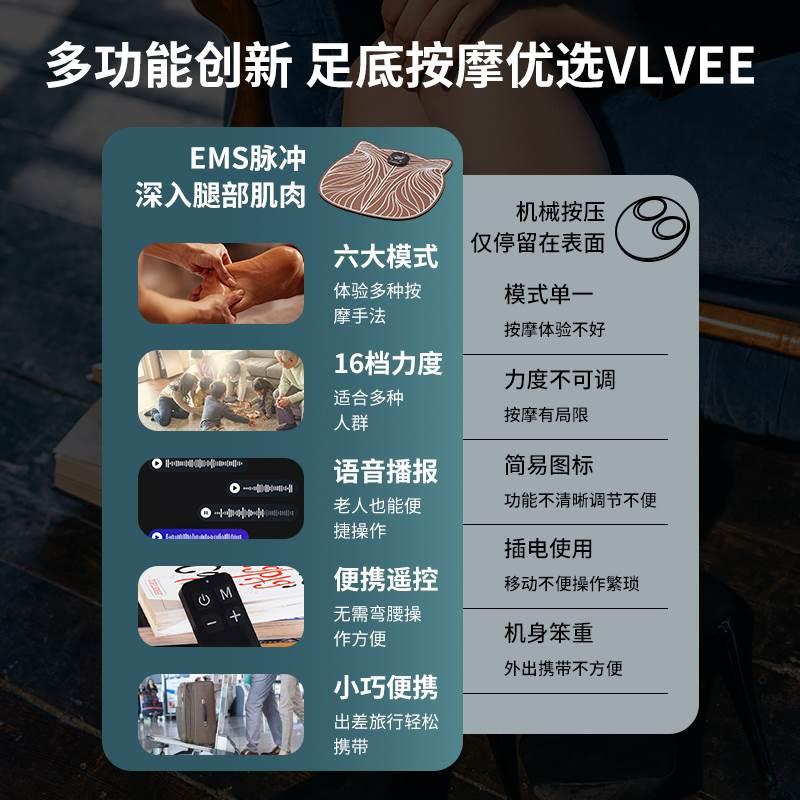 法国VLVEE足底按摩器小腿肌肉EMS脉冲电动按摩脚垫老婆女生日礼物 - 图1