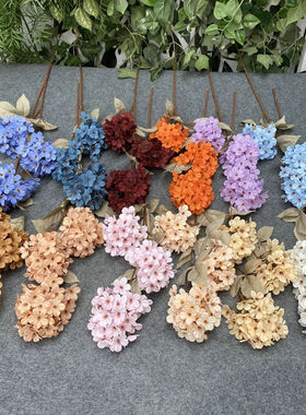 婚庆3头雪花绣球仿真花紫色婚礼堂花艺路引插花花材软装摄影道具