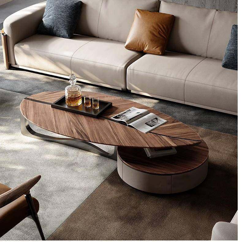 轻茶奢几设计MUC师款高客厅2023新款胡桃木端异形带抽屉家用储物,淘宝优惠券,粉丝福利购,淘宝优惠卷