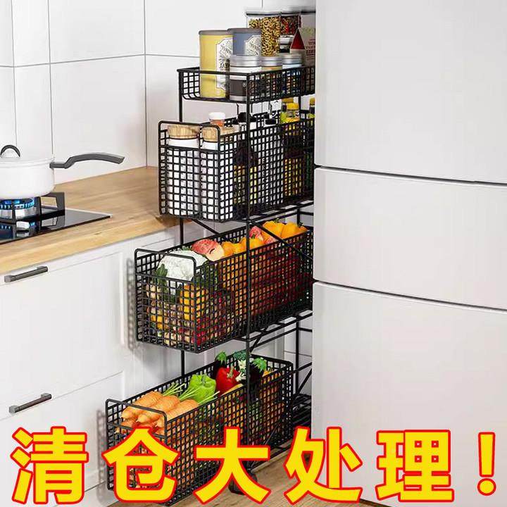 夹缝收纳箱柜冰置移物架侧储物柜多层家用卫生77055间厨推房可动 - 图2