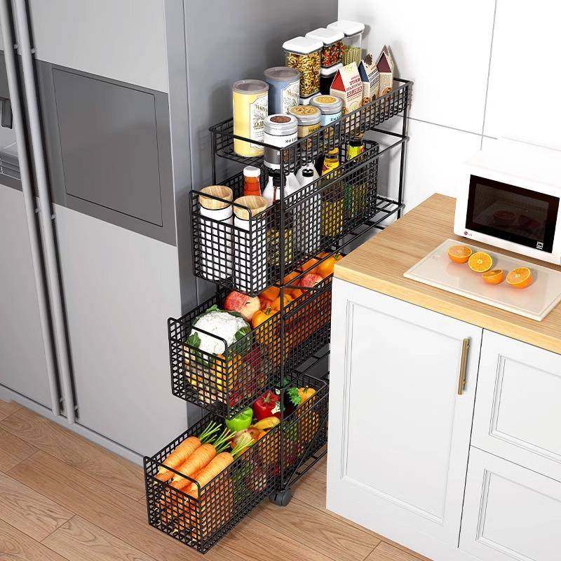 夹缝收纳箱柜冰置移物架侧储物柜多层家用卫生77055间厨推房可动 - 图1