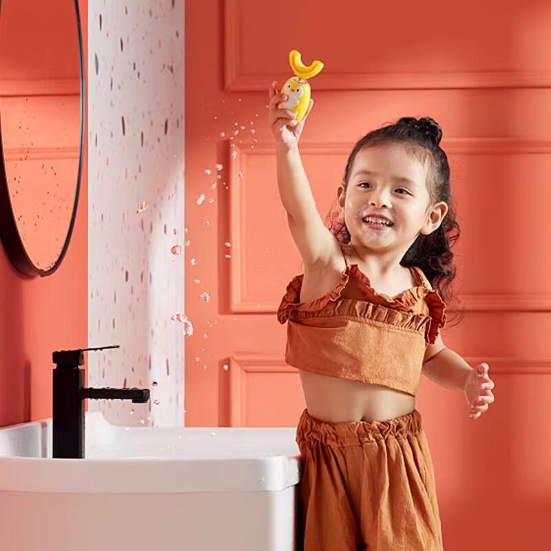 艾诗摩尔儿童智能电动牙刷语音播报U型软毛刷头多功能家用便携