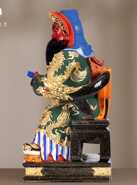 速发香樟摆雕关公神像供奉像关件实木家用客厅关羽关二爷武财神木