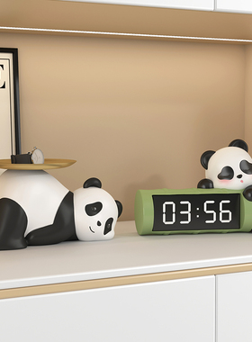 速发件猫居钟摆熊客厅书房电视柜玄关家时装饰摆件送朋友乔迁新居