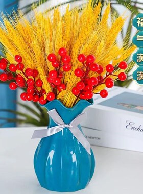 速发花瓶塑料花瓶荷叶口花瓶可储水北欧风家居电视柜茶几摆件