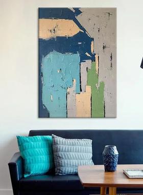 纯手绘小众艺术厚肌理客厅色块大芬村油画沙发餐厅玄关装饰挂画
