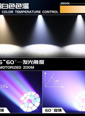 防水19颗蜂眼调焦染色灯全彩舞台灯摇头灯帕灯舞蹈室直播间氛围灯