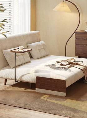 实木沙发床客厅复古可折叠两用小户型新款阳台单双人多功能沙发床