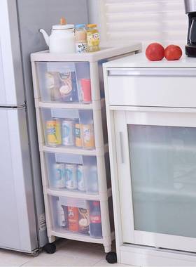 塑料水果收纳筐透明抽屉柜整理箱多层落地厨房置物架果蔬菜收纳篮