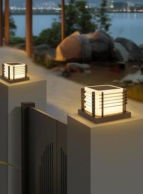 太阳能柱头灯户外庭院门柱灯别墅大门柱子灯围墙灯高级院墙立柱灯