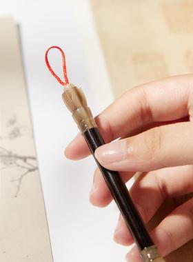 梦泽狼毫小楷毛笔楷书小行草书法狼毫抄经短杆迷你口袋便携湖笔