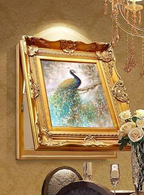 电表箱装饰画遮挡箱挂画孔雀画开关电闸盒空开箱欧式油画