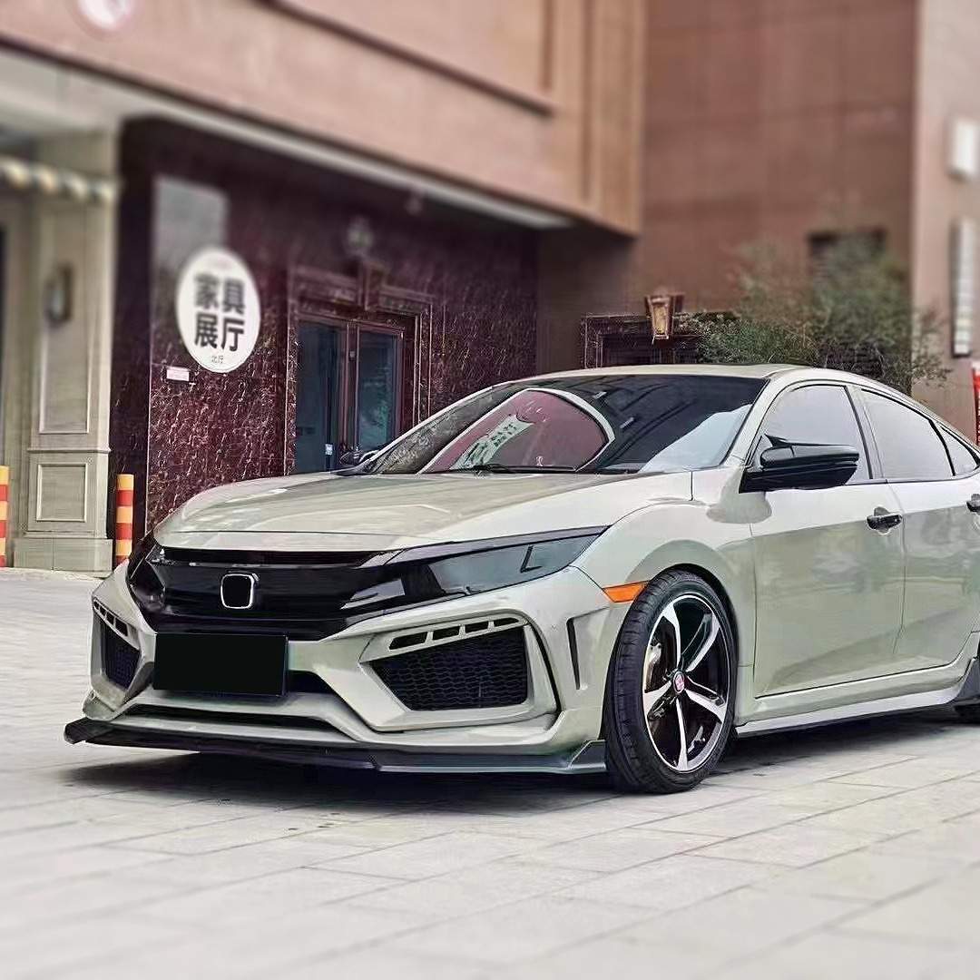 适用于16-21款十代思域RS款赛道大包围FC450前铲尾翼后唇侧裙顶翼 - 图2