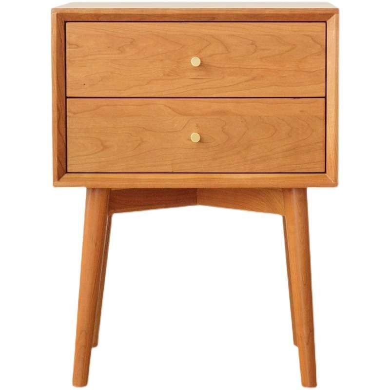 樱桃木云端床头柜北欧现代简约轻奢日式家用小户型卧室储物边柜 - 图3