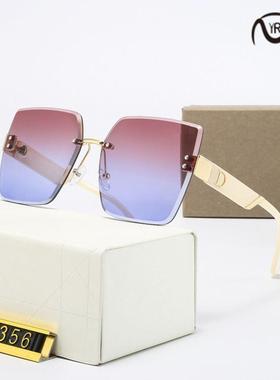Fashion Luxury Brand Rimless Women Sunglasses For Men Vintag