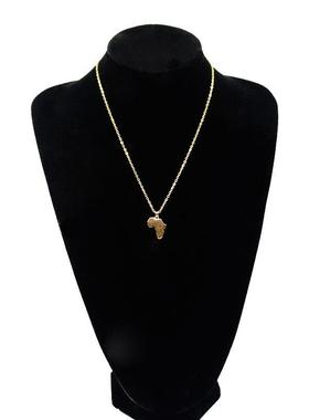 Africa Map Necklace Pendant Women Men Gold Silver Jewelry