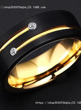 46 Style Men 8mm Tungsten Carbide Rings Black Brushed Koa W