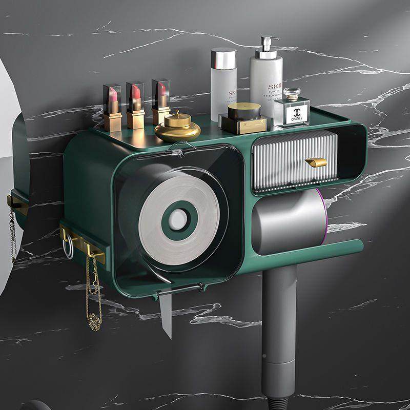 G1F洗脸513巾纳盒壁挂式免打尘防化妆棉置物架孔卫生间收壁挂吹风,淘宝优惠券,粉丝福利购,淘宝优惠卷