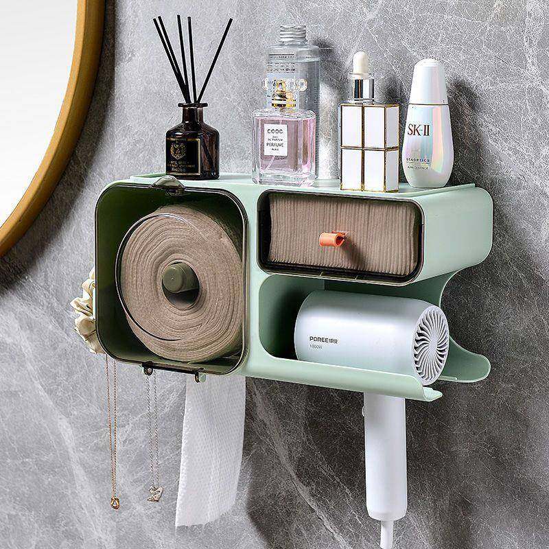 G1F洗脸513巾纳盒壁挂式免打尘防化妆棉置物架孔卫生间收壁挂吹风,淘宝优惠券,粉丝福利购,淘宝优惠卷