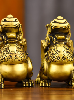 遇铜成器 纯黄铜貔貅摆件家居装饰品客厅办公室招开业礼品摆件