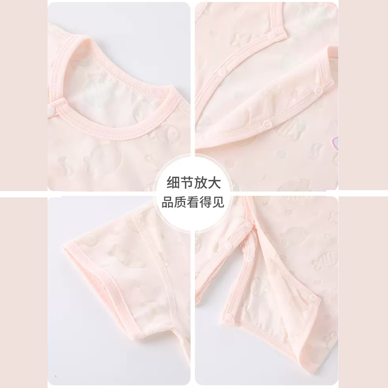 【撤柜专区】品牌专柜夏季薄款夏装哈衣爬服新生儿短袖连体衣夏装 - 图3