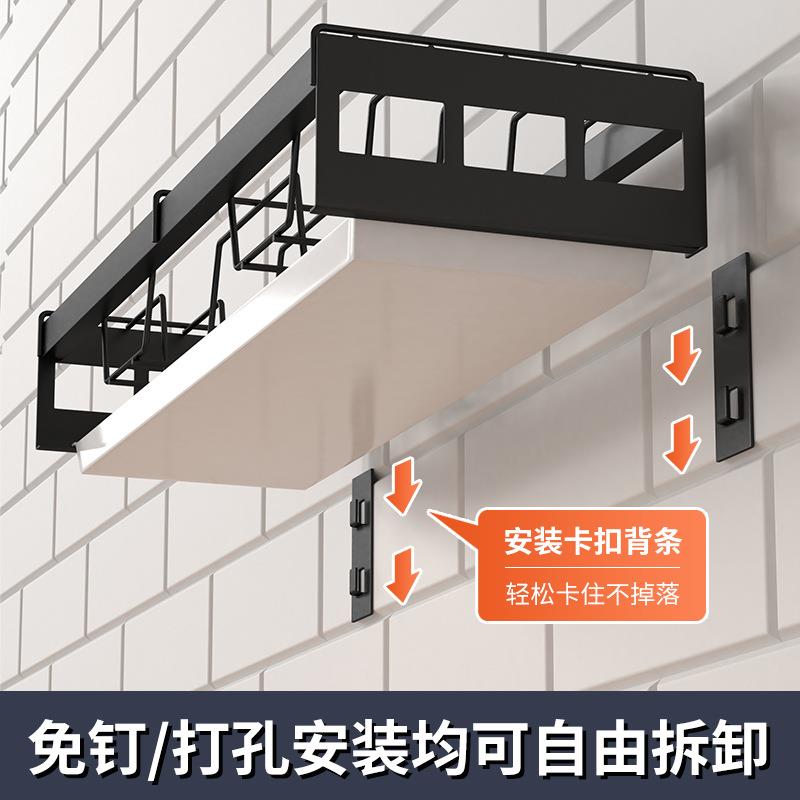 家用免打孔碗盘收纳架不锈钢沥水厨房碗碟架碗筷晾放壁挂式置物架 - 图1