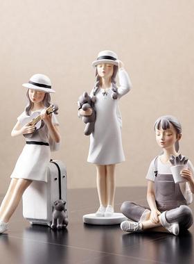 泡泡摩登女孩生日礼物办公室桌面摆件北欧轻奢样品屋展示中心儿童