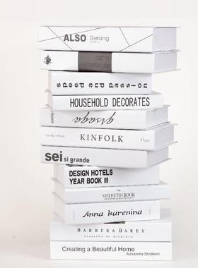 蓝色绿仿真假书软装饰品摆件客厅书房展厅摆设现代简约拍照道具书