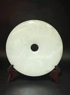 白玉平安扣摆件电影电视剧和氏璧道具客厅玄关中式装饰酒柜摆设