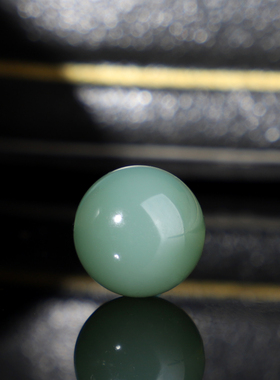 碧玉鸭蛋青圆珠散珠过灯无结构