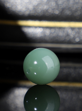 毕业级碧玉鸭蛋青圆珠散珠单颗