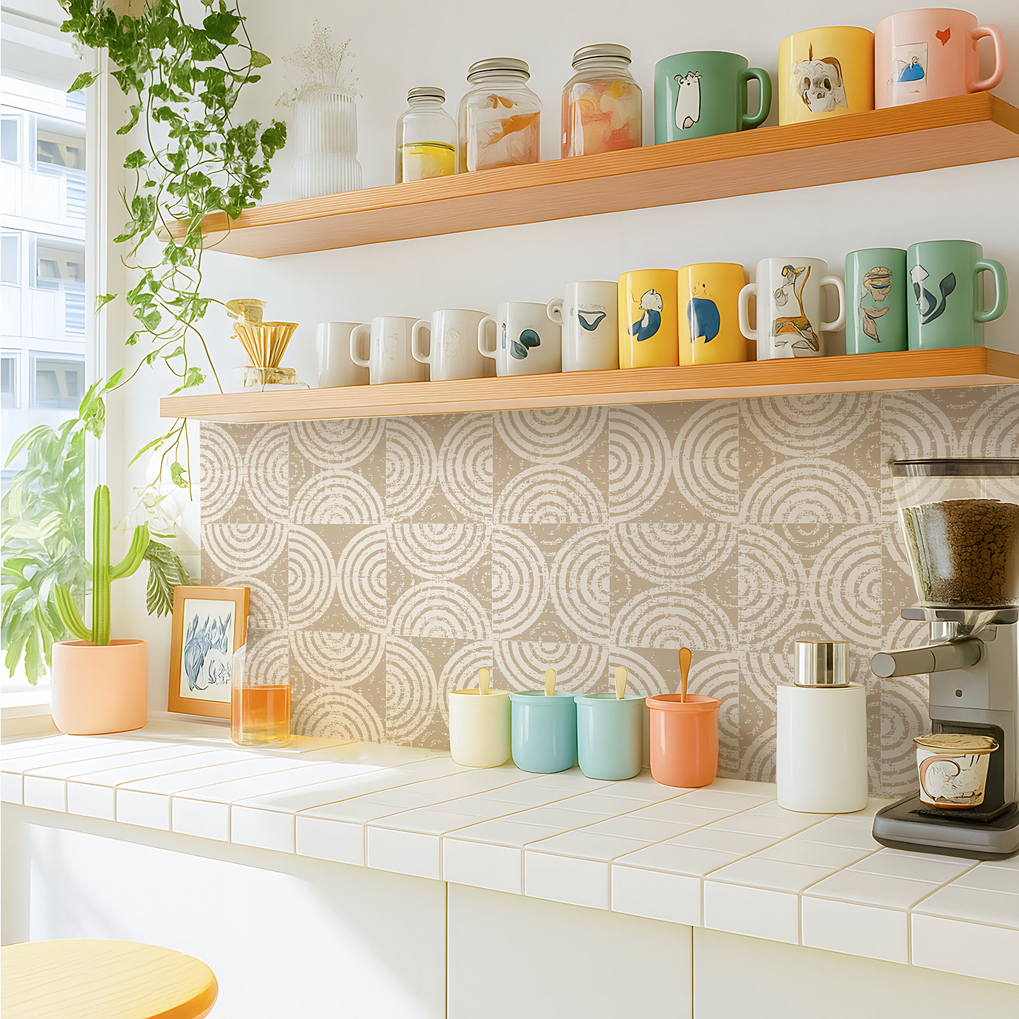 厨房防油贴纸美式复古墙面装饰灶台耐高温洗手台遮丑壁纸防水加厚,淘宝优惠券,粉丝福利购,淘宝优惠卷