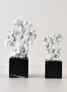 新中式太湖石摆件酒店售楼处客厅混搭假山软装饰品样板房轻奢摆设