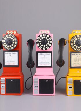欧式英国复古电话机模型摆件创意家居橱窗摄影道具壁挂装饰工艺品