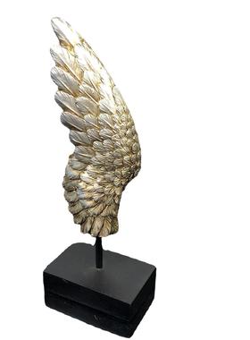 欧式复古古银色翅膀摆件雕塑树脂工艺品桌面装饰品外贸爆款