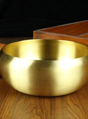 黄铜茶洗办公室茶道茶具纯铜摆件会销礼品金属工艺品铜器摆饰