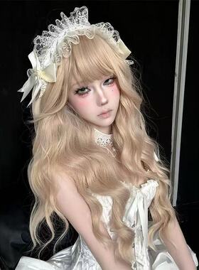 安妮的早餐白色蝴蝶结蕾丝发带女甜酷可爱发箍Lolita拍照头箍发饰