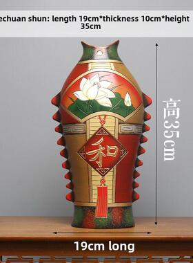 中式创意客厅家居玄关博古架饰品酒柜陶瓷摆设陶艺摆件手工工艺品